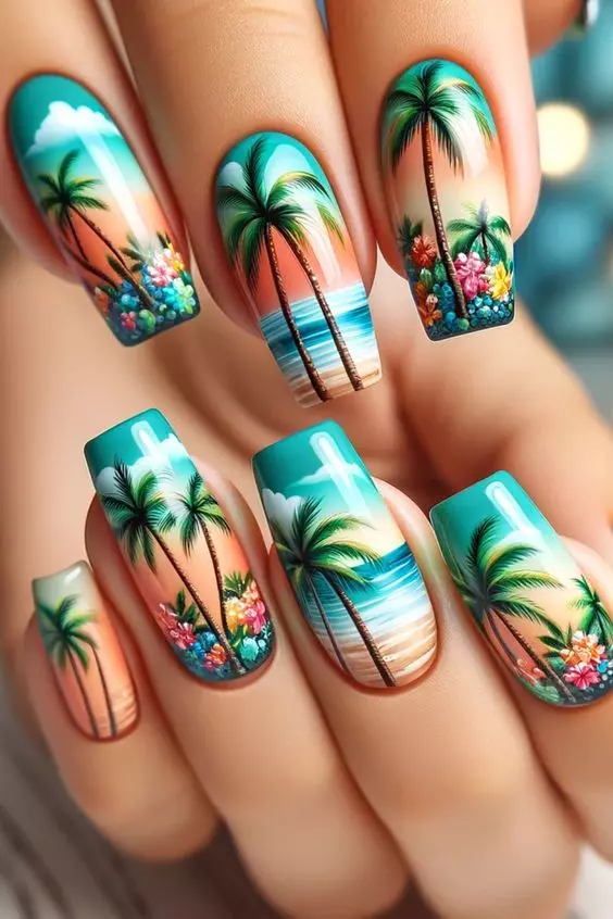 Ready to tackle the challenge of beach-themed nail art?