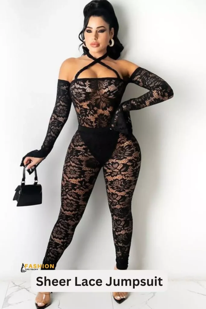 How about "Sheer Lace Jumpsuit"?