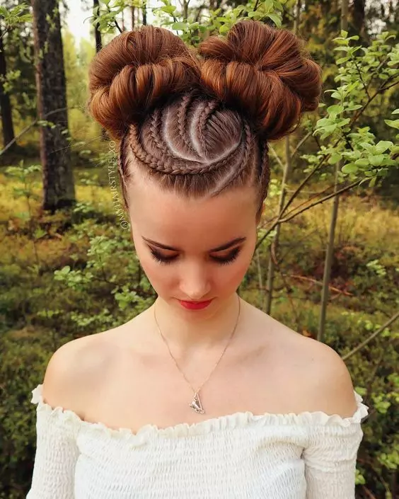 How can I create trendy Goddess Braids with Space Buns?