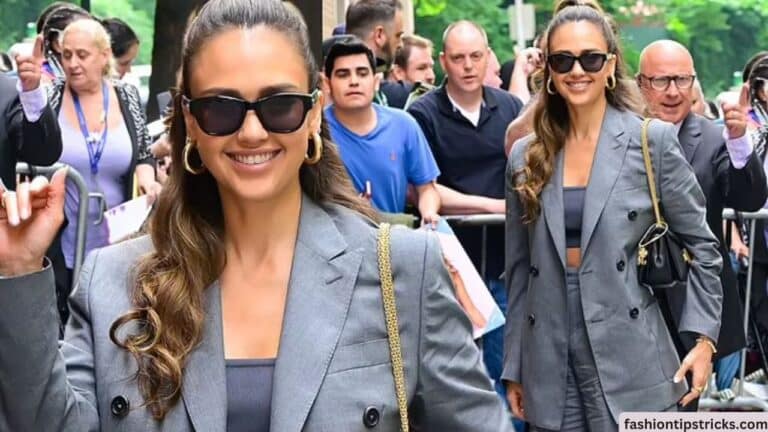 Jessica Alba Revives the Oversized '80s Blazer Trend