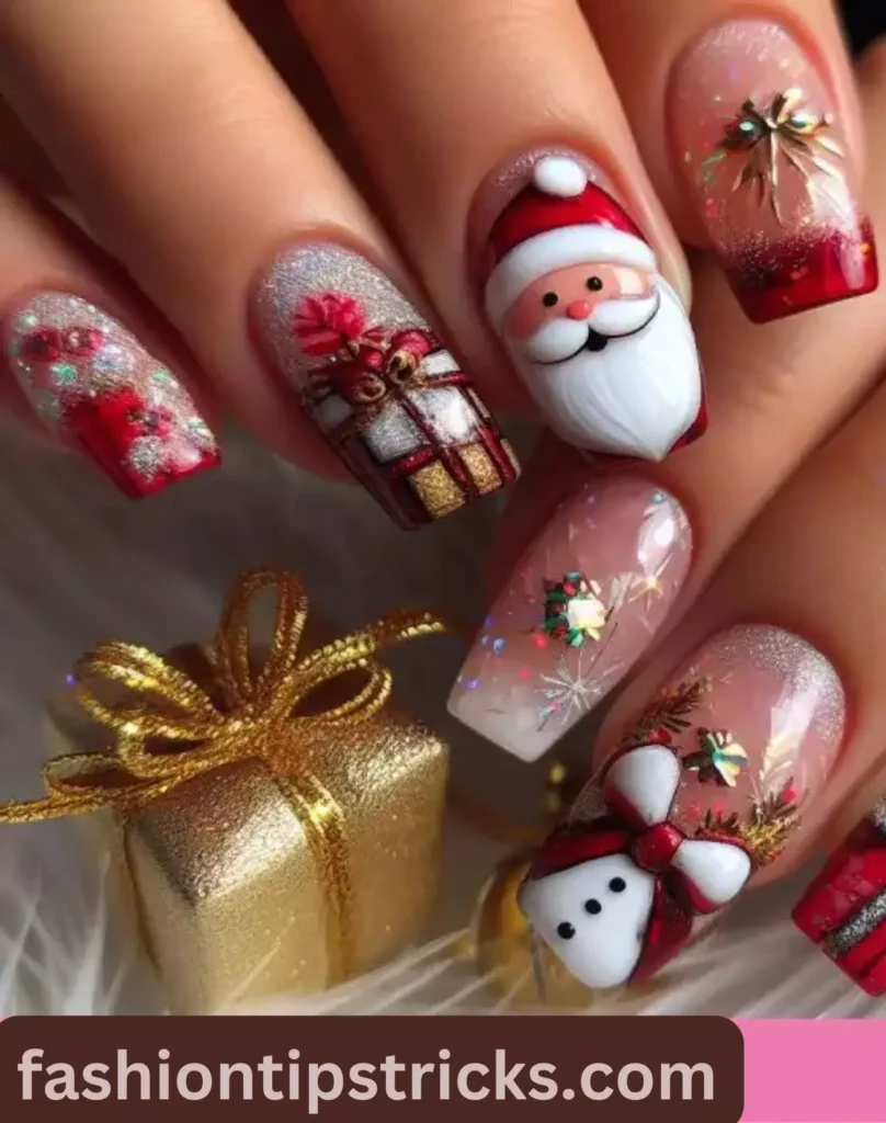 Santa Hat Nail Art