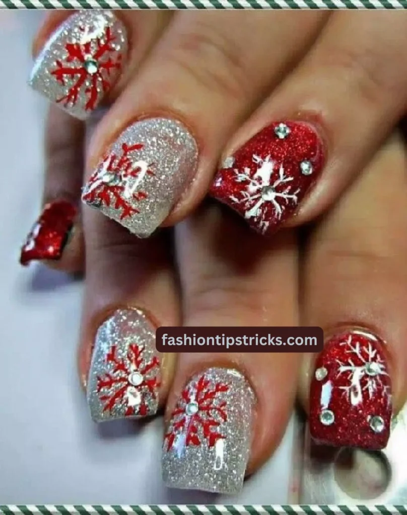 Vintage Christmas Nail Art