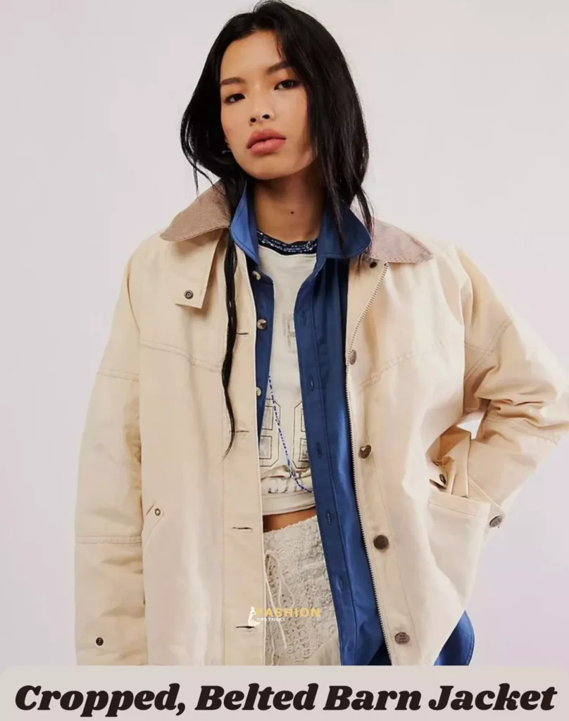 Cropped, Belted Barn Jacket